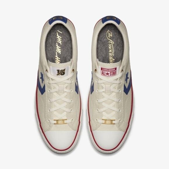 Converse Star Player OX Intangibles Parchment/Valor Blue 161409C Men\'s Shoes 13